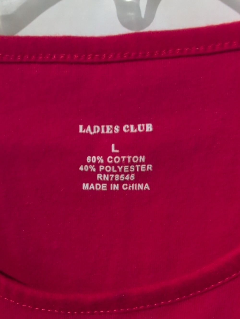 Ladies Club Holiday Reindeer Long-Sleeve Top - Bright Red, Large - Picture 3 of 3